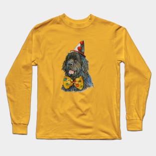 Newfoundland Dog Clown Bow Tie and Hat Long Sleeve T-Shirt